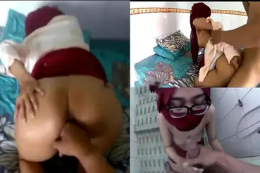 Bokep Indo Jilbab Merah Kacamata Goyang Hot